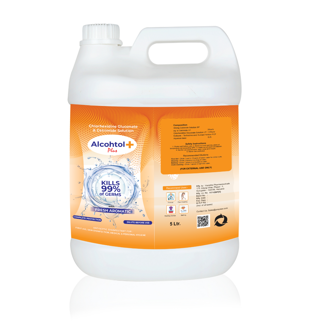 Alcohtol+ Antiseptic Disinfectant Liquid | Personal Care & Hygiene | First Aid | Refill Pack 5L