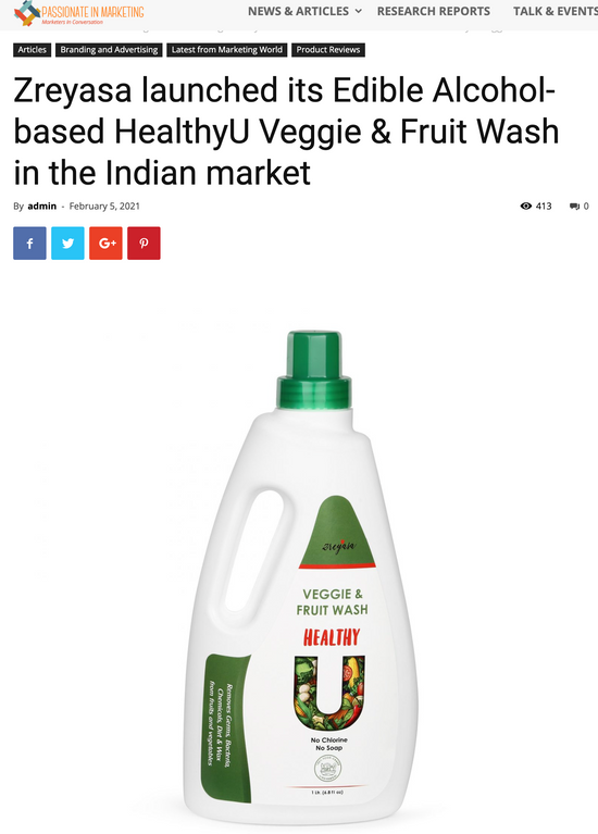 Zreyasa Veggie & Fruits Wash