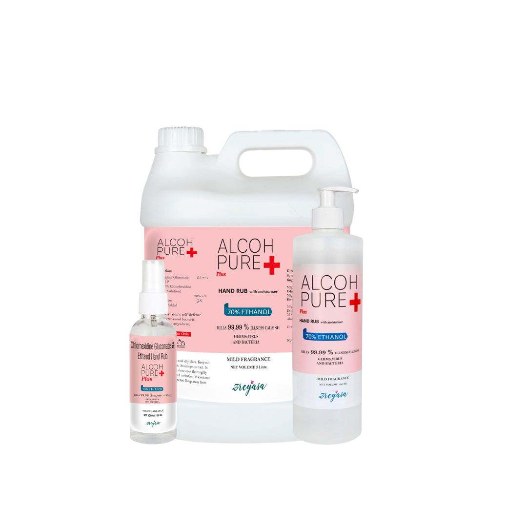 AlcohPure Plus CHG Handrub | 70% Ethyl Alcohol