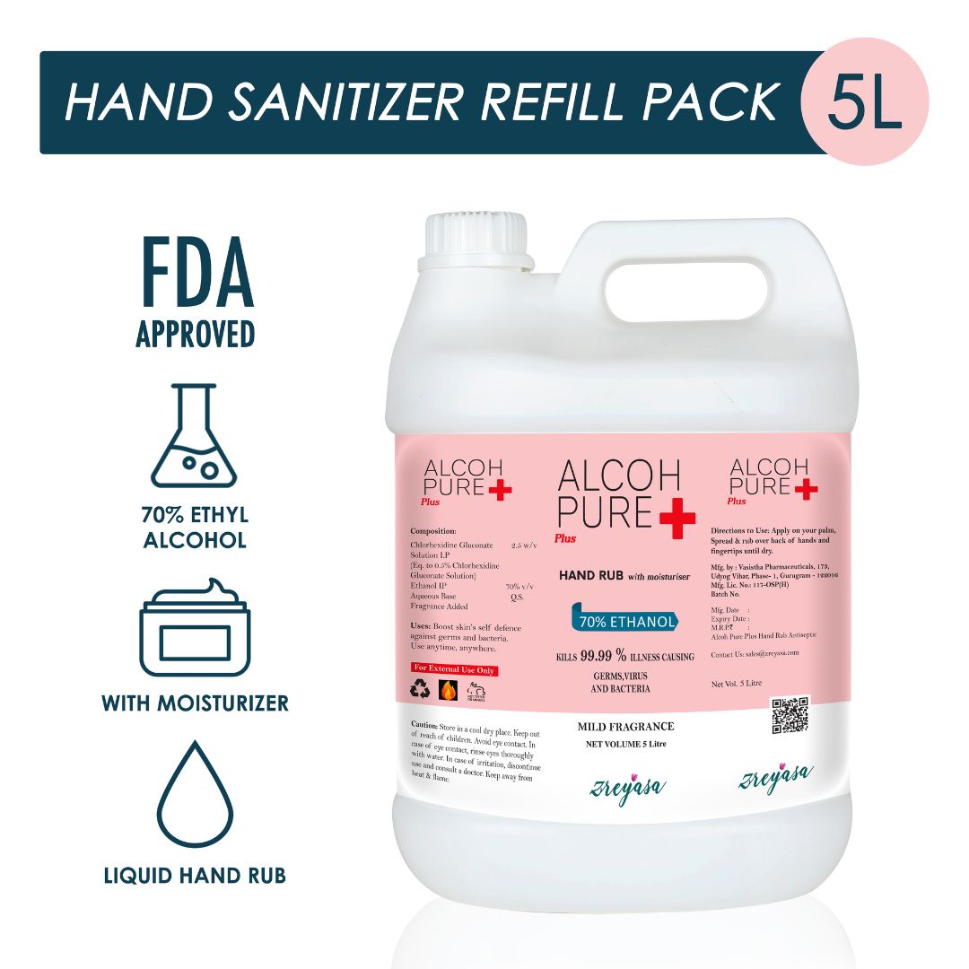 Alcohpure Plus CHG Handrub | 70% Ethyl Alcohol Spray | 500ml | Pack of 2