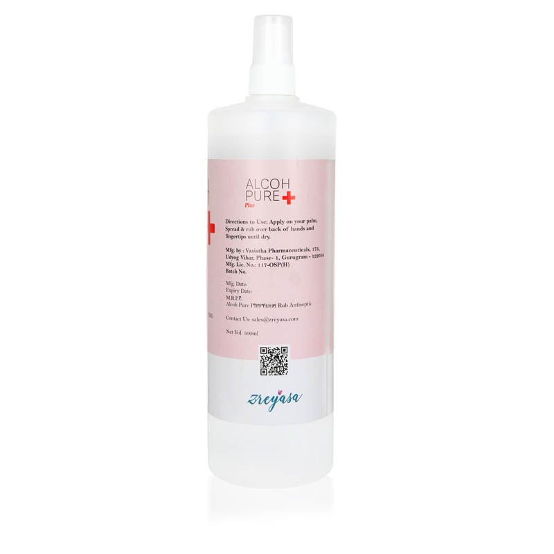Alcohpure Plus CHG Handrub | 70% Ethyl Alcohol Spray | 500ml | Pack of 2