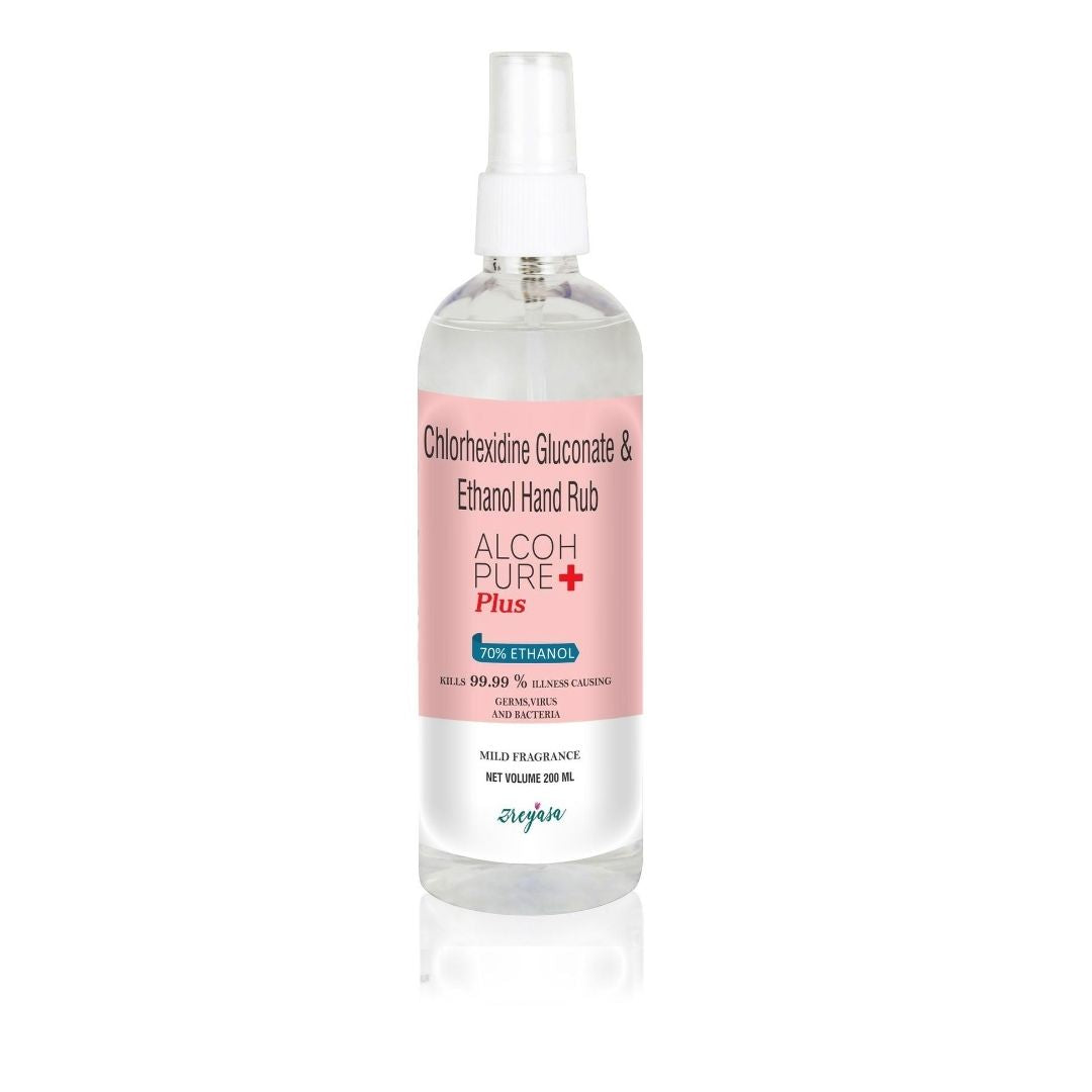 Alcohpure Plus CHG Handrub | 70% Ethyl Alcohol Spray | 500ml | Pack of 2