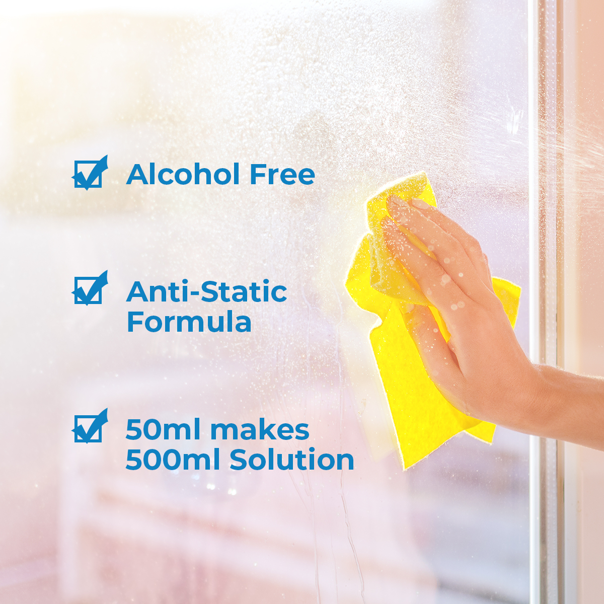 Stain Crew Glass Cleaner Concentrate with Anti-Static Property | Refill Jar 5Ltr (Lavender) | Make 50L Solution | Non-Toxic