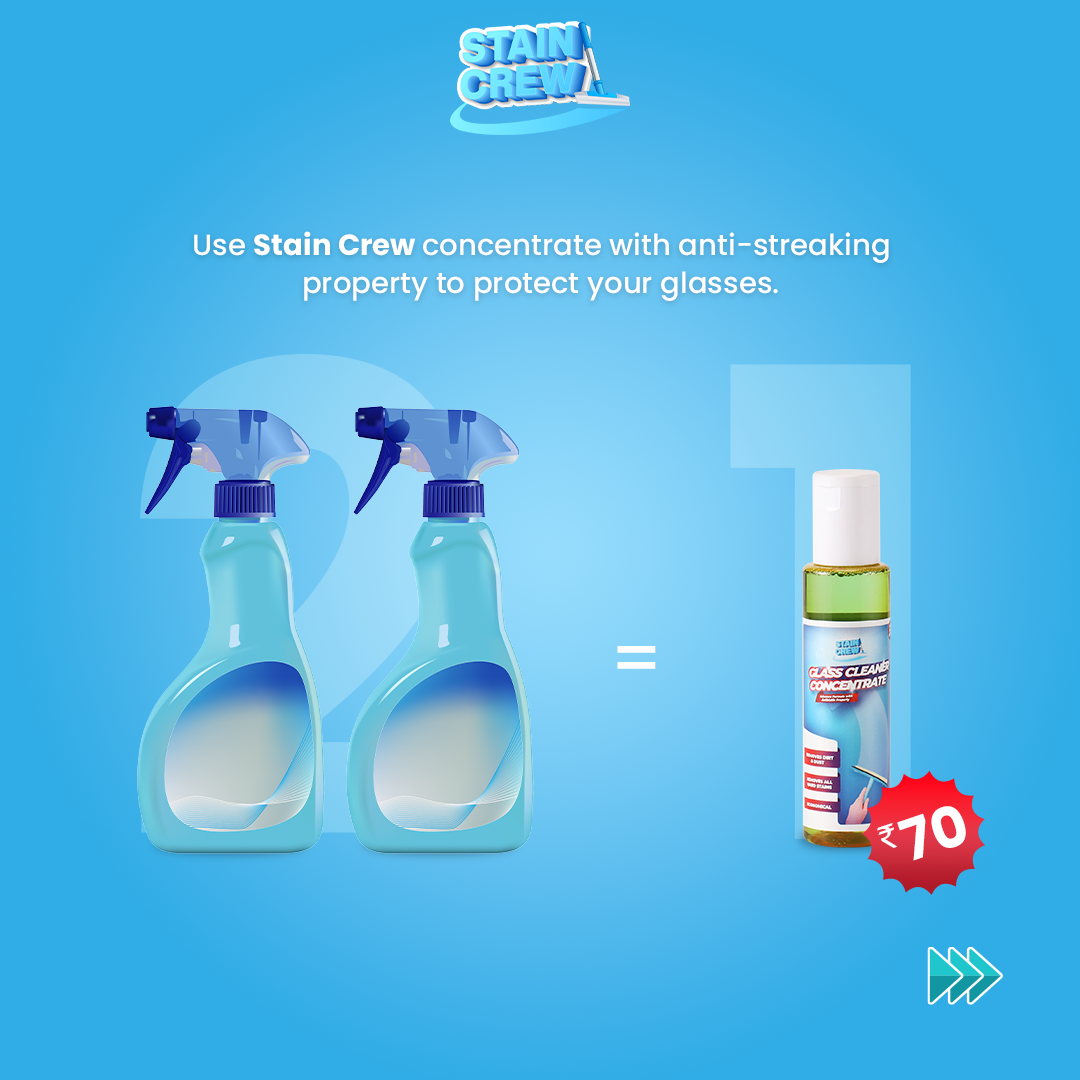 Stain Crew Glass Cleaner Concentrate with Anti-Static Property | Refill Jar 5Ltr (Lavender) | Make 50L Solution | Non-Toxic