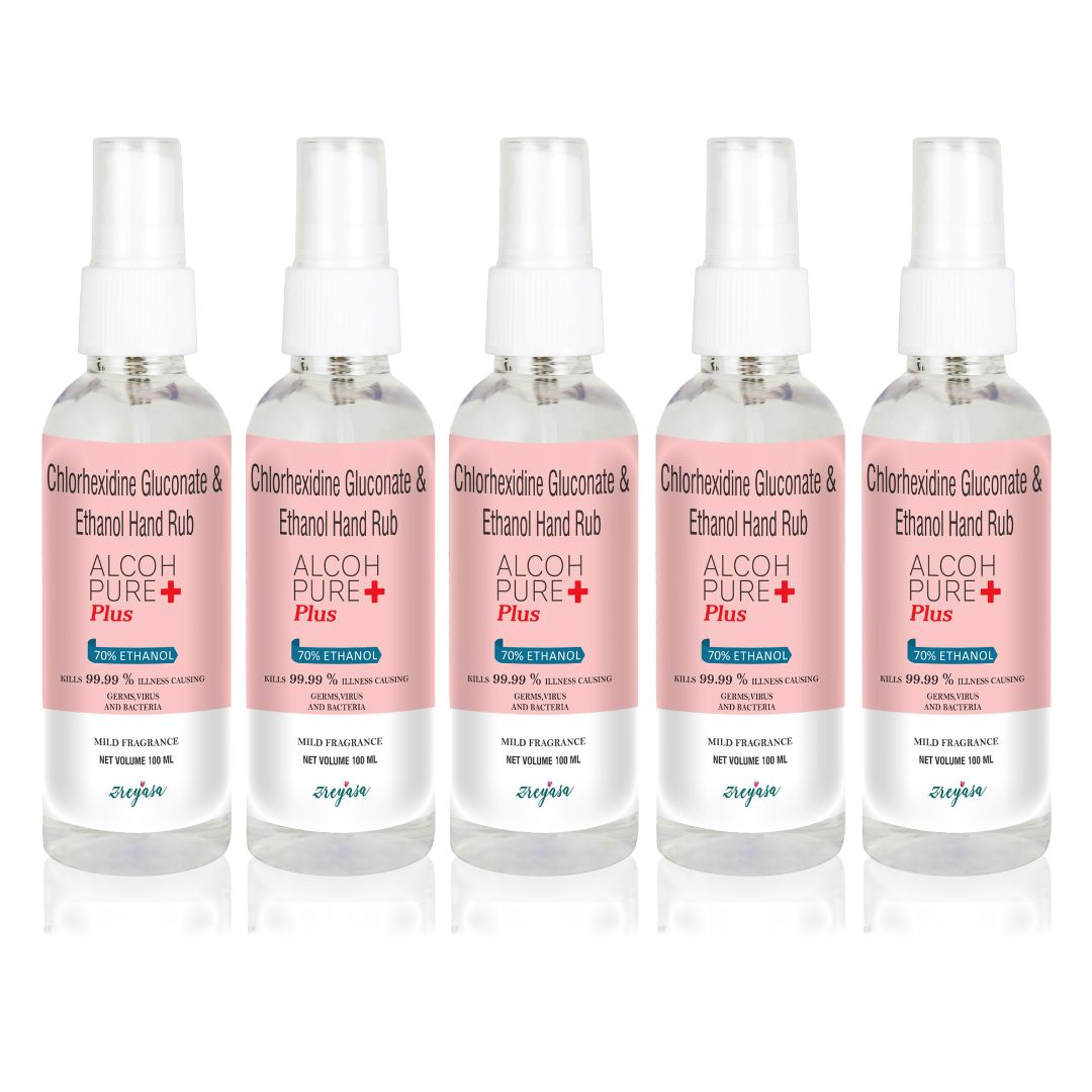 Alcohpure Plus CHG Handrub | 70% Ethyl Alcohol Spray | 500ml | Pack of 2