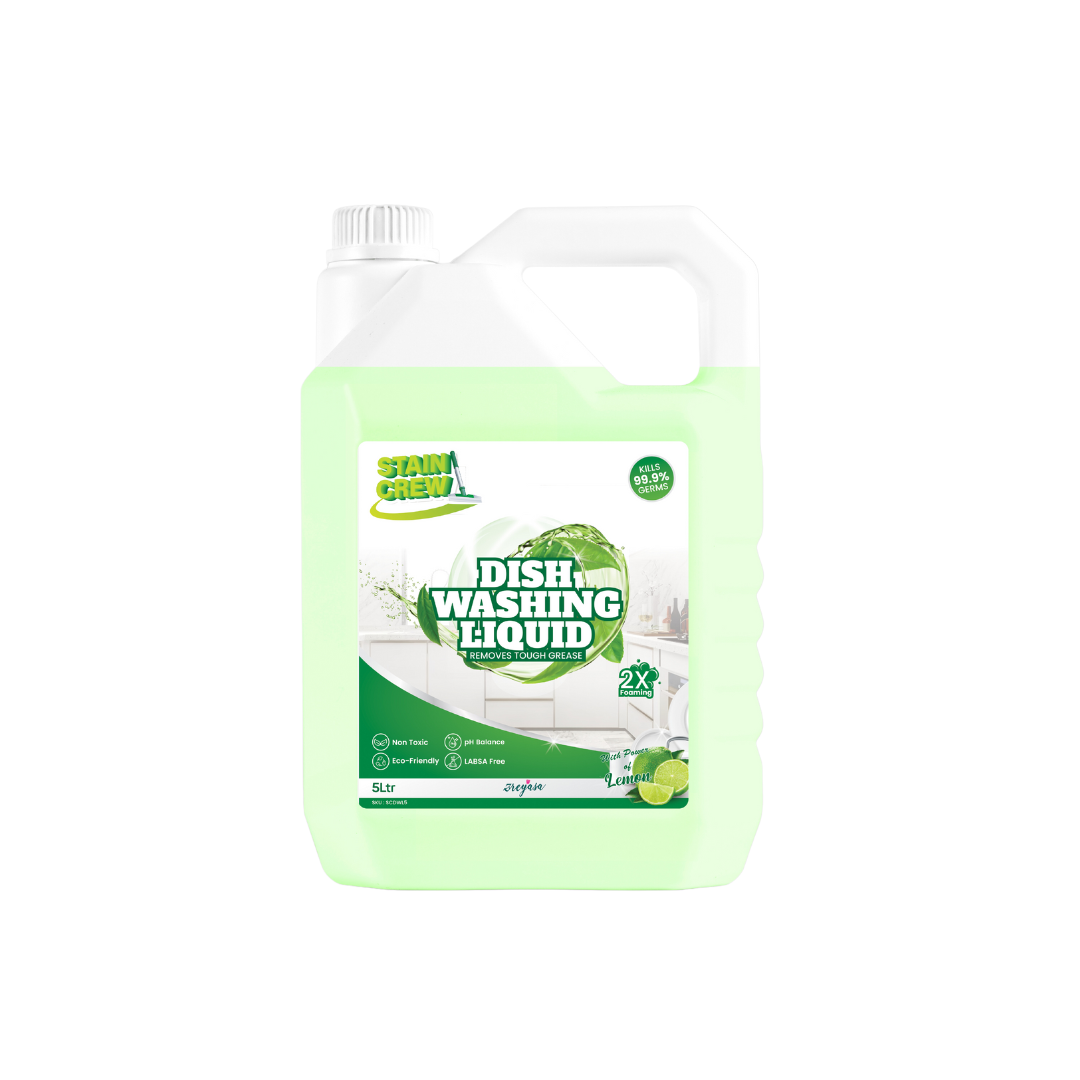 Stain Crew Dish Washing Liquid | Non-Toxic | Ph Balanced | LABSA Free | Eco-Friendly | with 2X Foaming