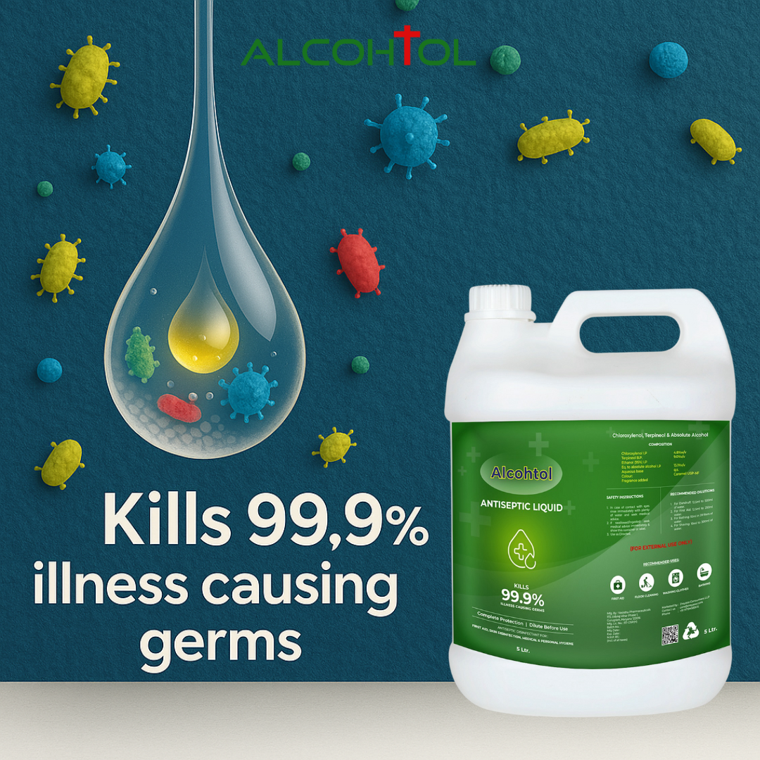 Alcohtol Antiseptic Disinfectant Liquid | For First Aid | Personal Care | Hygiene | Refill Pack 5L