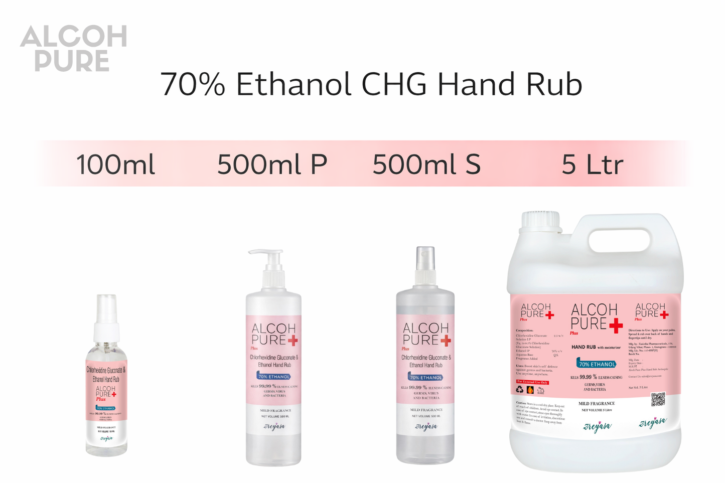 AlcohPure Plus CHG Handrub | 70% Ethyl Alcohol