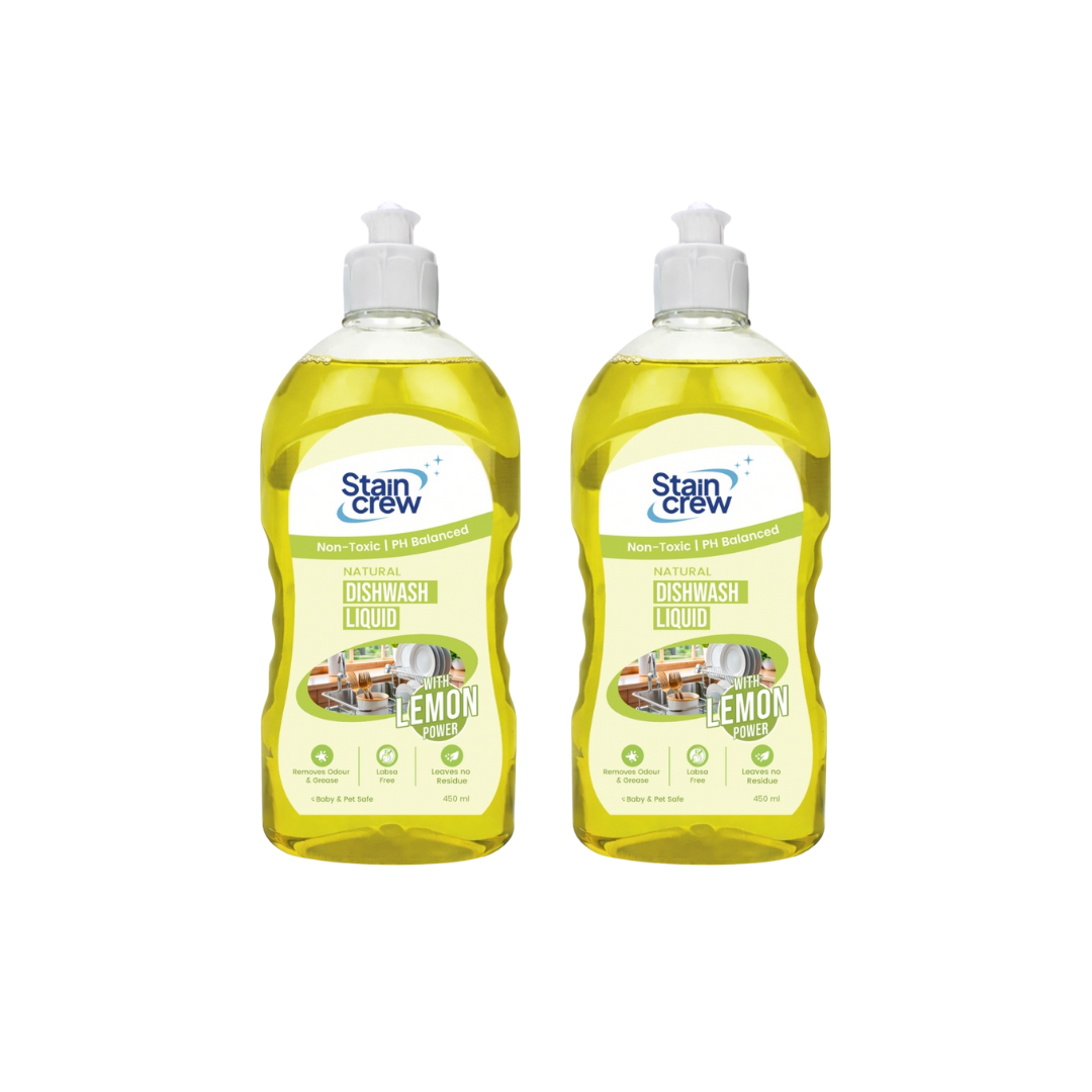 Stain Crew Dishwash Liquid | Non-Toxic | Ph Balanced | LABSA Free | Eco-Friendly | with 2X Foaming