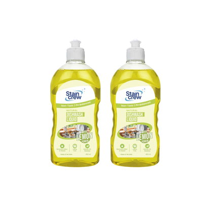 Stain Crew Dishwash Liquid | Non-Toxic | Ph Balanced | LABSA Free | Eco-Friendly | with 2X Foaming