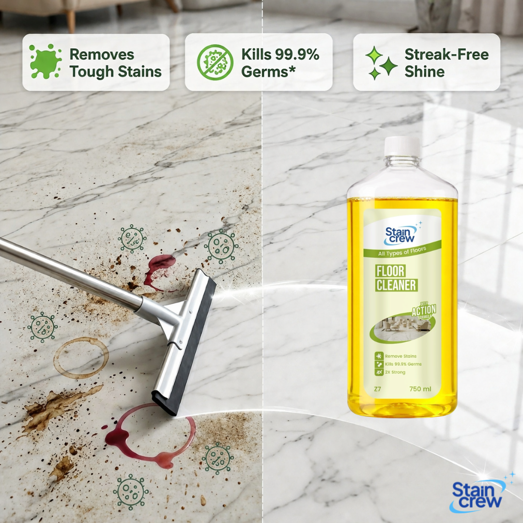 Stain Crew Floor Cleaner | Multi-Surface Disinfectant | Kills 99.9% Germs | Removes Tough Stains | Advanced Deep Action Formula for Tiles, Marble & Kitchen Surfaces