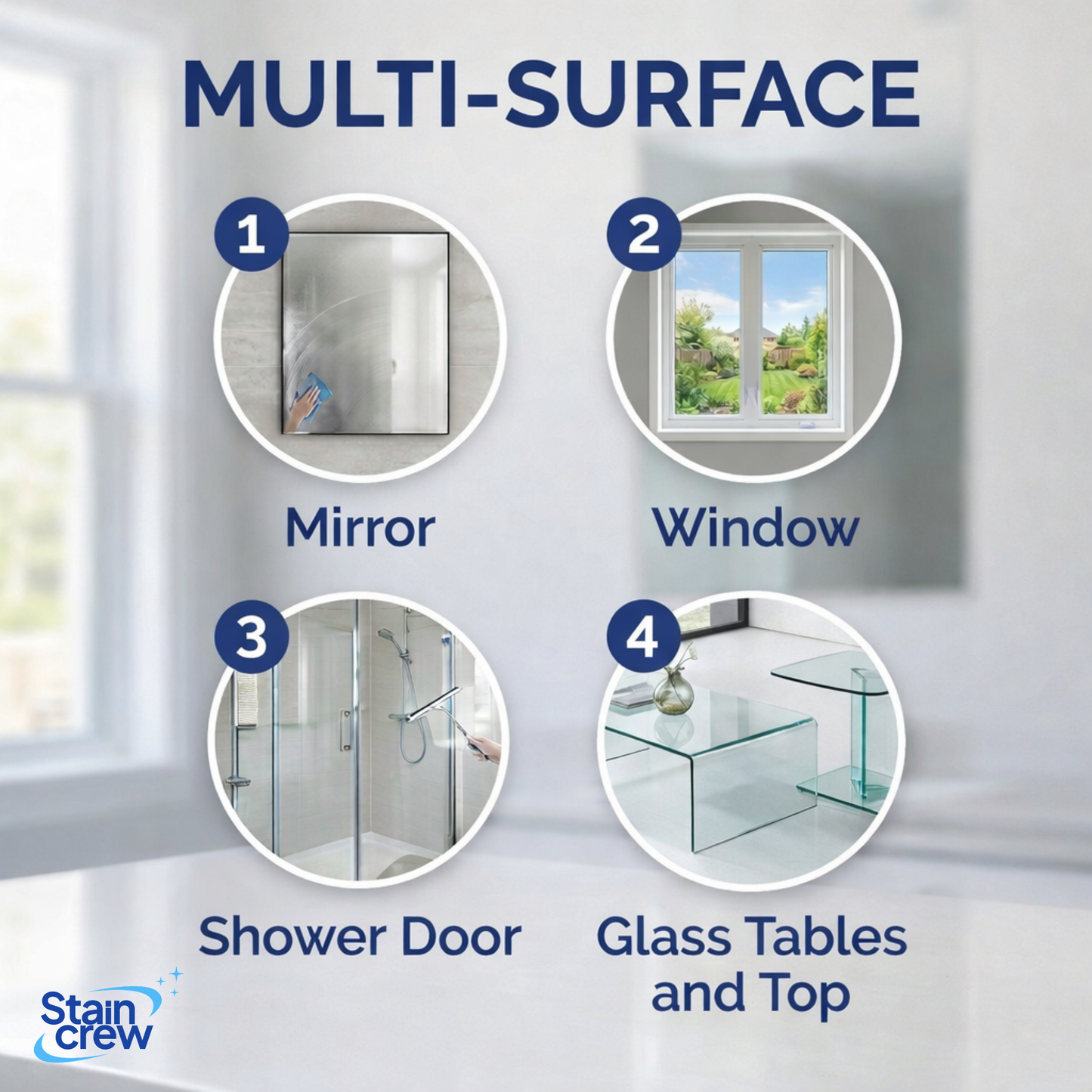 Stain Crew 5L Glass Cleaner Concentrate | Multi-Surface Streak-Free Shine | Lavender Fragrance | Window, Mirror & Glass Cleaning Solution | Makes 50L Cleaner