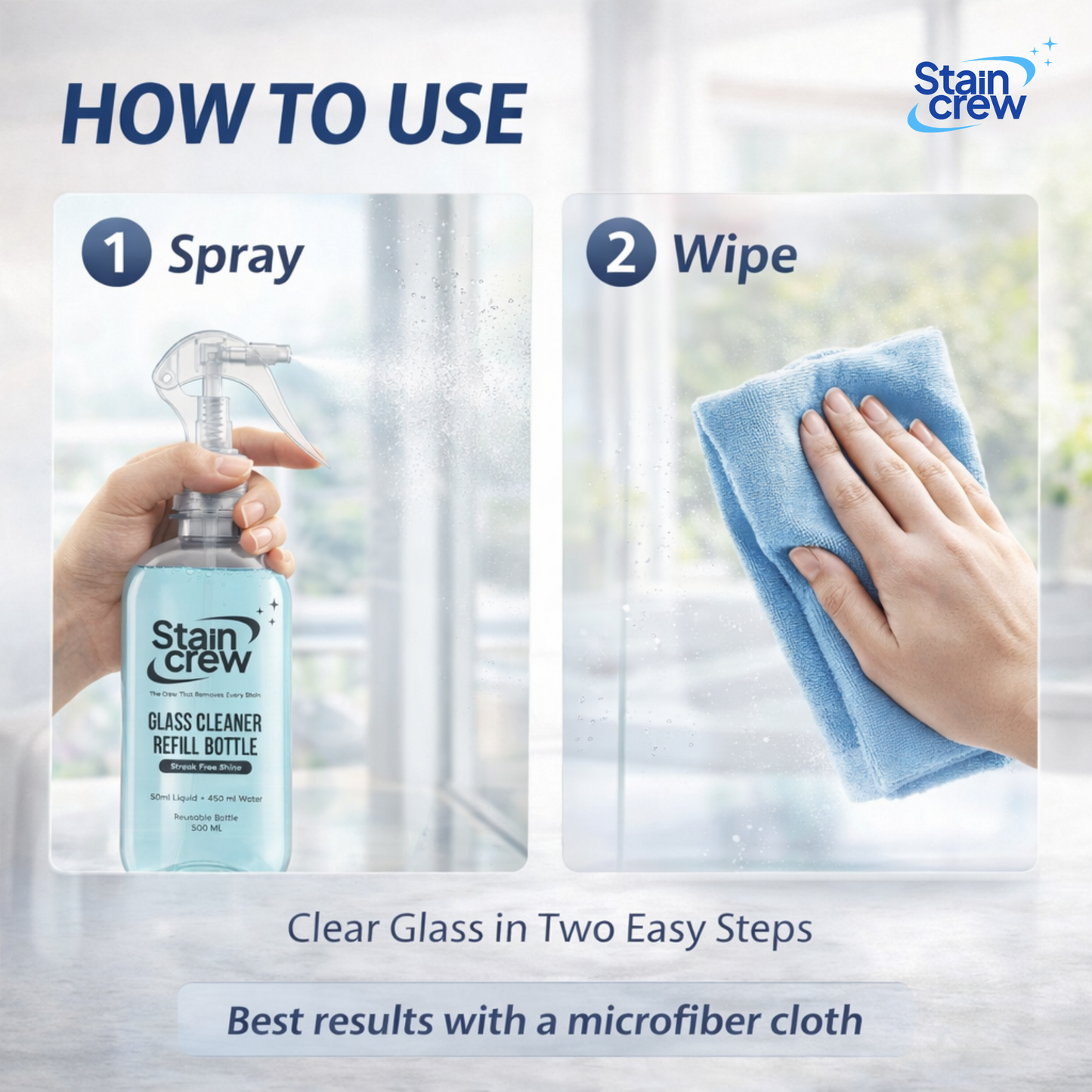 Stain Crew 5L Glass Cleaner Concentrate | Multi-Surface Streak-Free Shine | Lavender Fragrance | Window, Mirror & Glass Cleaning Solution | Makes 50L Cleaner