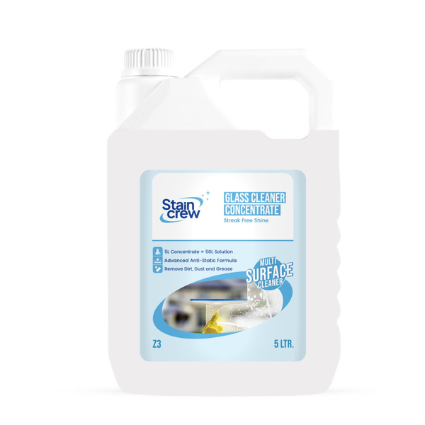 Stain Crew Glass Cleaner Concentrate with Anti-Static Property | Refill Jar 5Ltr (Lavender)