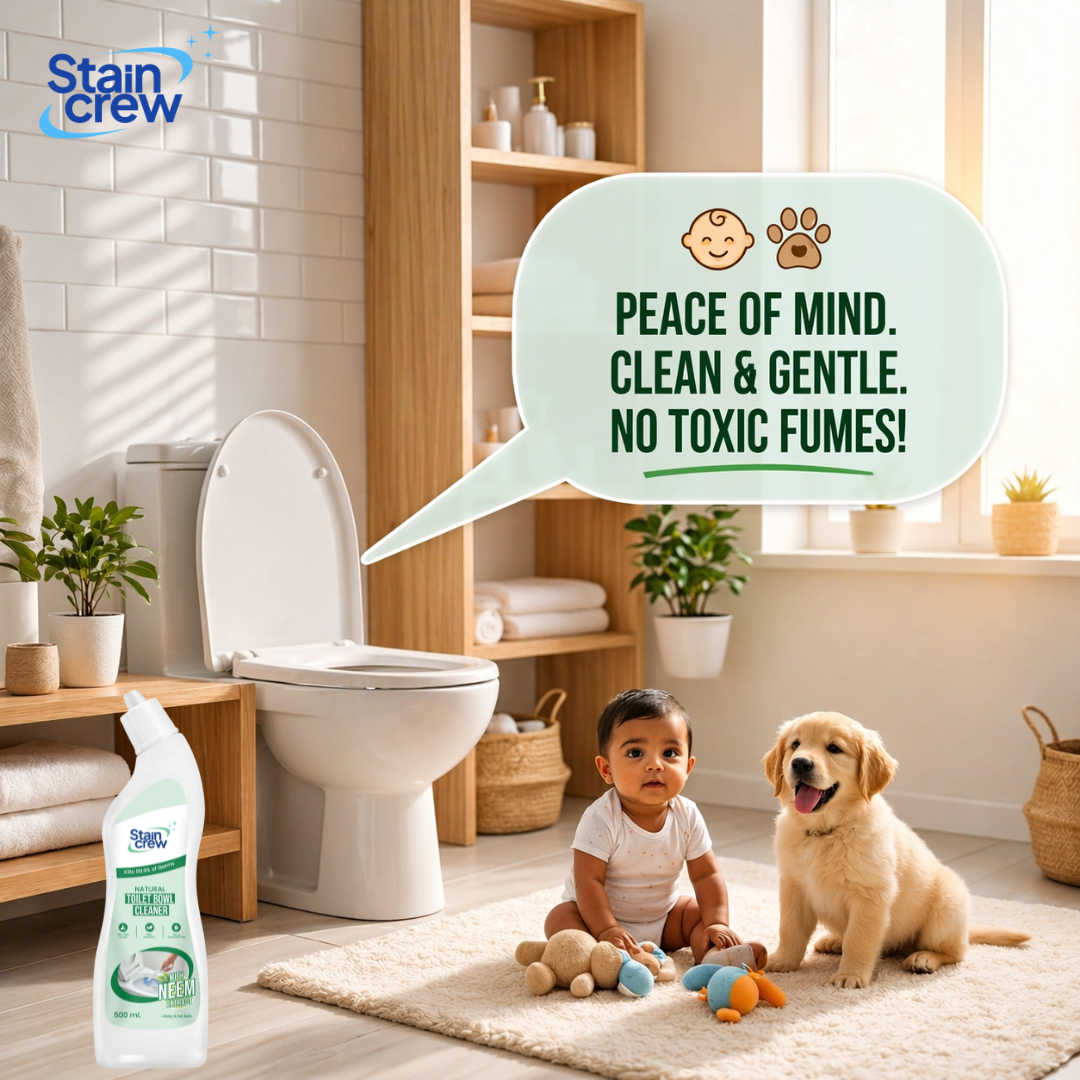 Stain Crew Natural Toilet Bowl Cleaner with Neem Extracts | Non-Corrosive | HCL & Bleach Free | Environment Friendly)