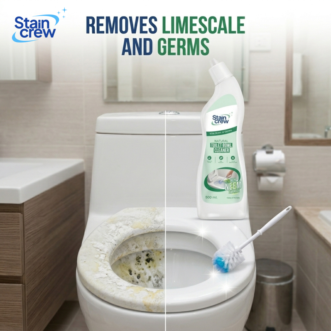 Stain Crew Natural Toilet Bowl Cleaner with Neem Extracts | Non-Corrosive | HCL & Bleach Free | Environment Friendly)