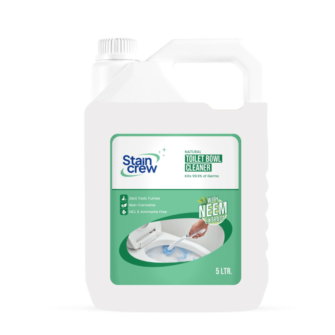 Stain Crew Natural Toilet Bowl Cleaner with Neem Extracts | Non-Corrosive | HCL & Bleach Free | Baby & Pet Safe | Non-Toxic