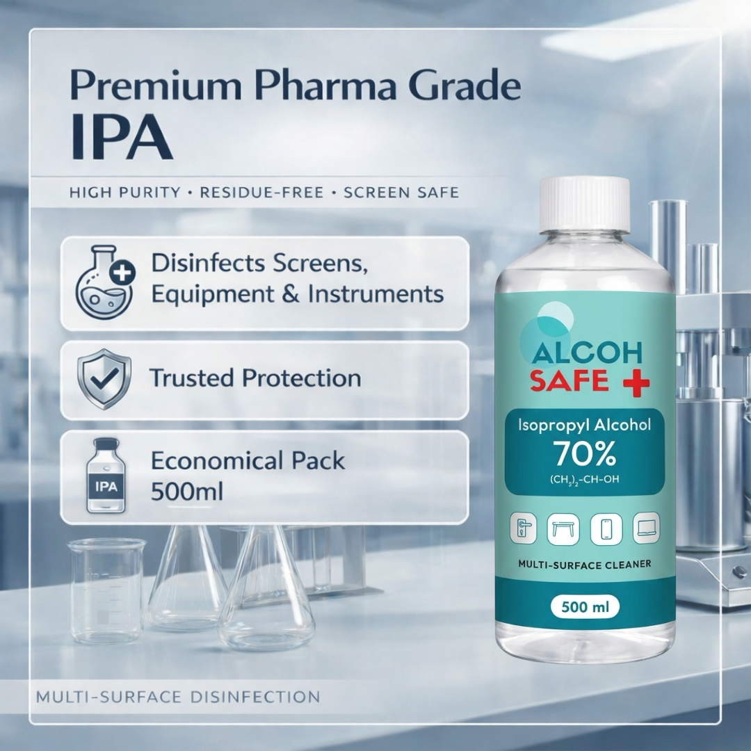 Alcohsafe 70% IPA | Screen & Multi-Surface Cleaner | Disinfectant Liquid for Surface, Equipment
