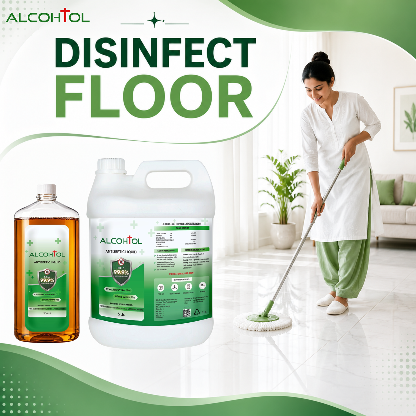 Alcohtol Antiseptic Disinfectant Liquid | For First Aid | Personal Care | Hygiene