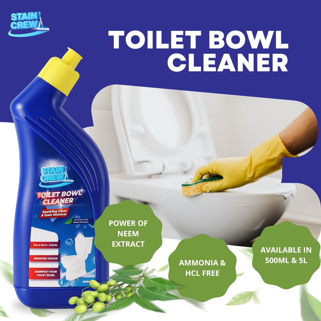 Stain Crew Toilet Bowl Cleaner with Neem Extracts | 500ml Pack of 2 | (Non-Corrosive, Acid Free & Environment Friendly)