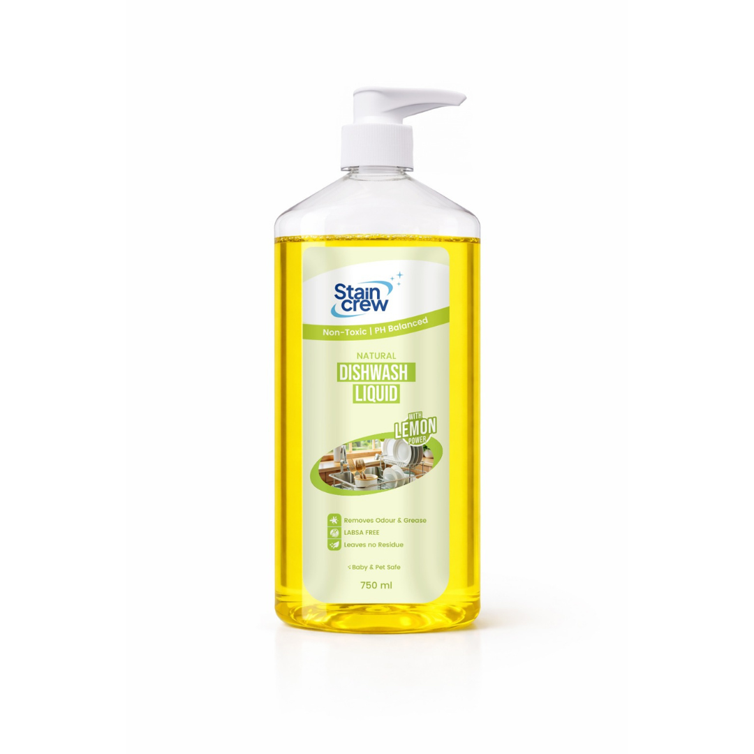 Stain Crew Dishwash Liquid | Non-Toxic | Ph Balanced | LABSA Free | Eco-Friendly | with 2X Foaming