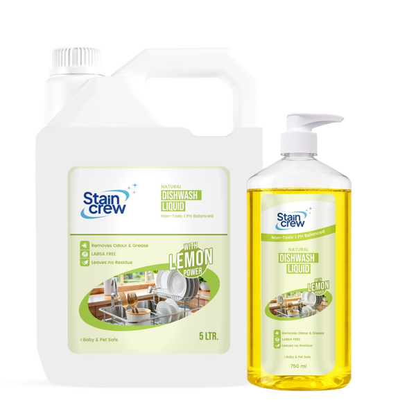 Stain Crew Dishwash Liquid | Non-Toxic | Ph Balanced | LABSA Free | Eco-Friendly | with 2X Foaming