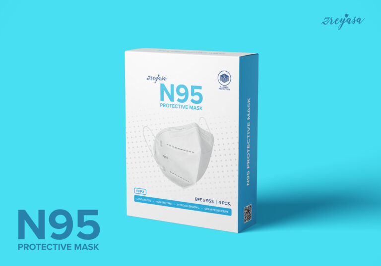 N95 Protective Masks FFP2 BIS Certified (Pack of 4)