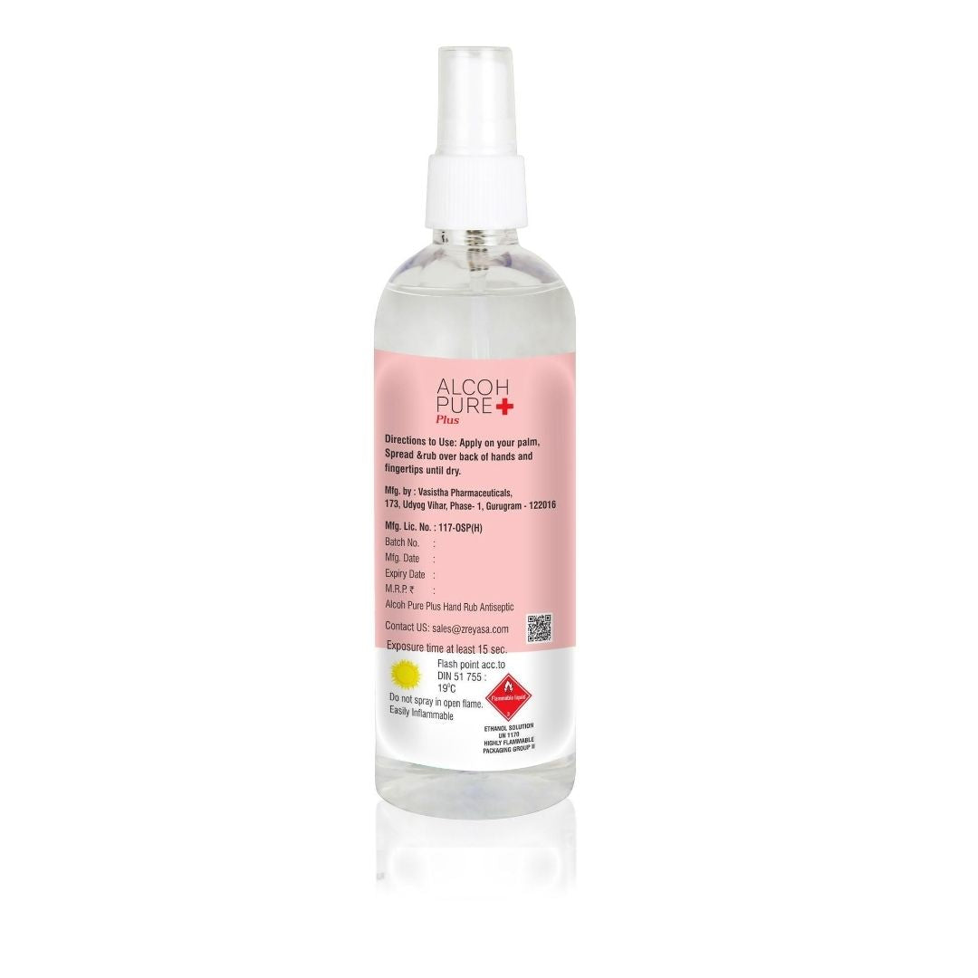 Alcohpure Plus CHG Handrub | 70% Ethyl Alcohol Spray | Pack of 3(200ml)