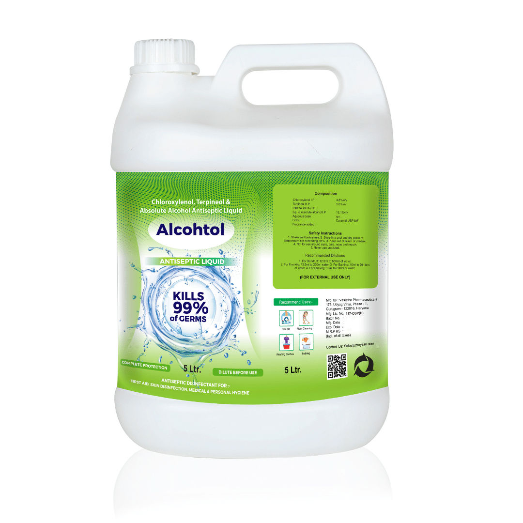 Alcohtol Antiseptic Disinfectant Liquid | For First Aid | Personal Care | Hygiene | Refill Pack 5L