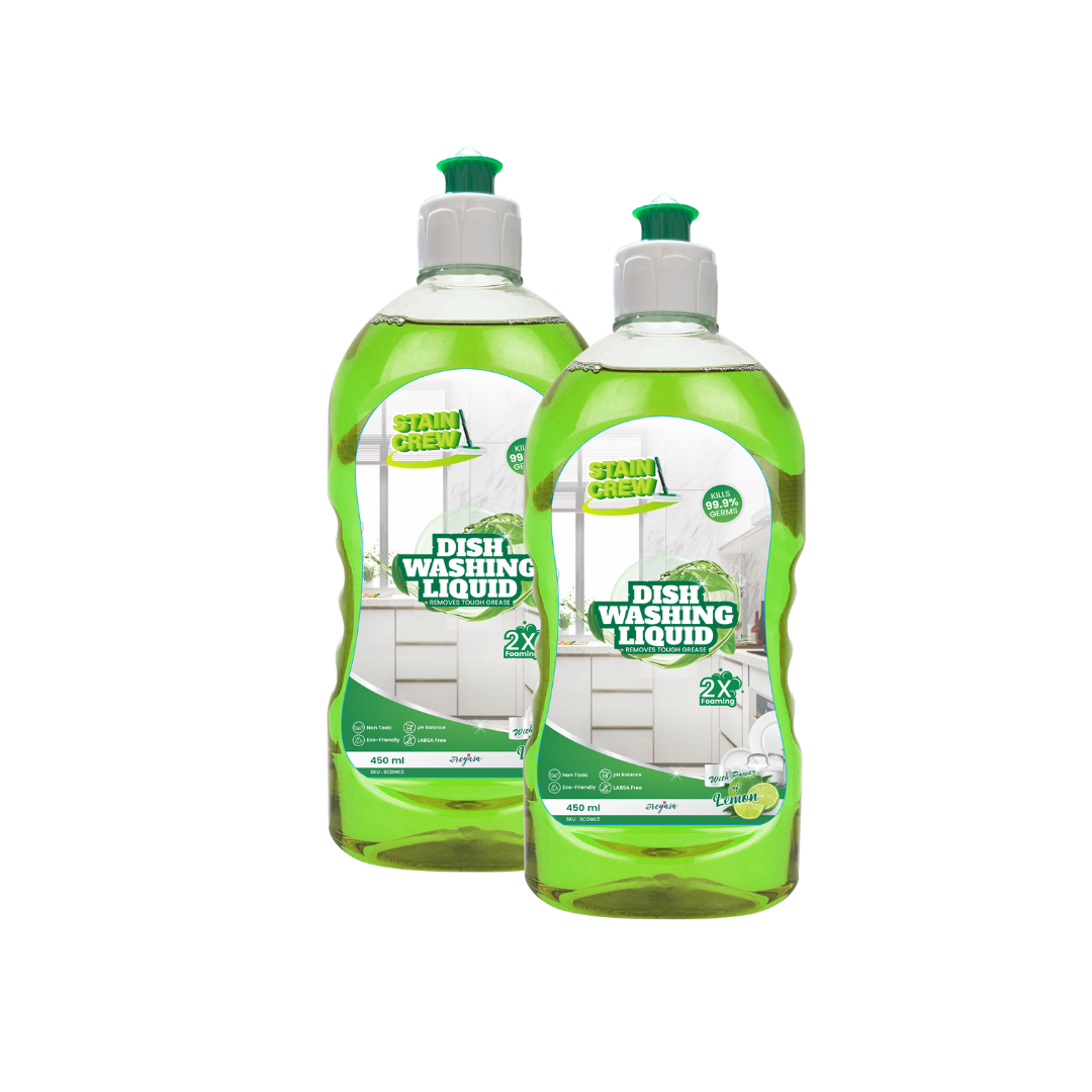 Stain Crew Dish Washing Liquid | Non-Toxic | Ph Balanced | LABSA Free | Eco-Friendly | with 2X Foaming