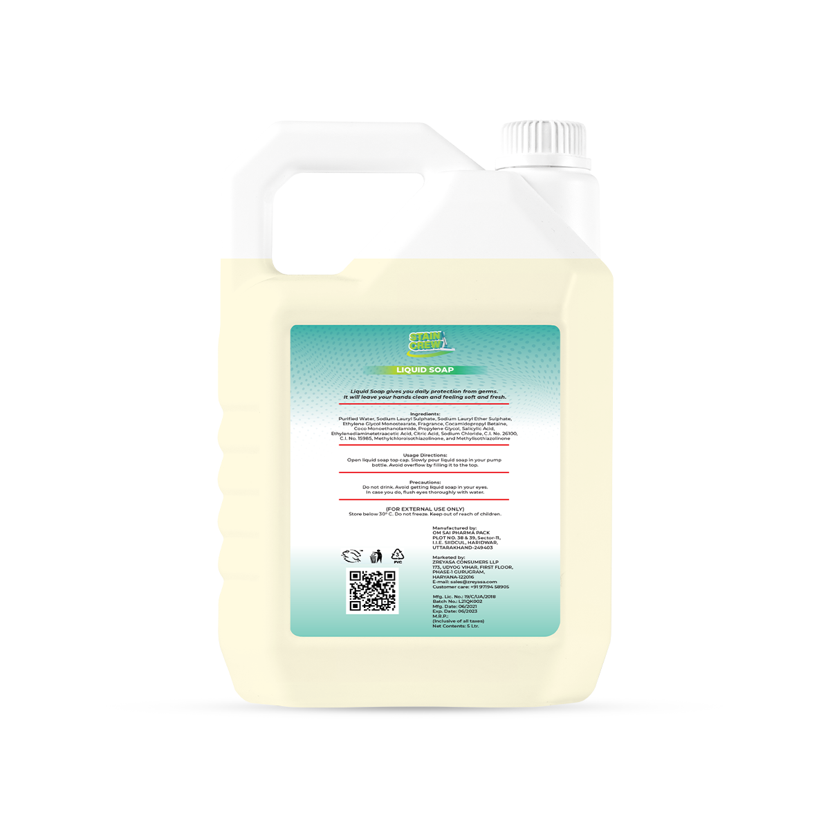 Stain Crew Liquid Hand Wash | 5Ltr Refill Jar